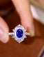 14K GOLD 1.90 CTW VIVID BLUE NATURAL SAPPHIRE & DIAMOND RING