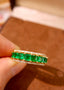 14K GOLD 1.54 CTW VIVID GREEN NATURAL EMERALD & DIAMOND RING