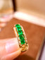 14K GOLD 1.54 CTW VIVID GREEN NATURAL EMERALD & DIAMOND RING