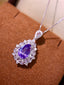 14K GOLD 3.43 CTW NATURAL SAPPHIRE & DIAMOND PENDANT