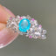 14K GOLD 0.7 CT NATURAL PARAIBA TOURMALINE & SAPPHIRE & DIAMOND RING