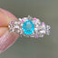 14K GOLD 0.7 CT NATURAL PARAIBA TOURMALINE & SAPPHIRE & DIAMOND RING