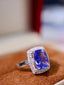 14K GOLD 3.37 CTW NATURAL TANZANITE & DIAMOND RING