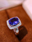 14K GOLD 3.37 CTW NATURAL TANZANITE & DIAMOND RING