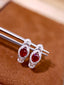 14K GOLD 1.16 CTW VIVID RED NATURAL RUBY & DIAMOND EARRINGS