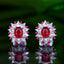 14K GOLD 0.94 CTW NATURAL RUBY & DIAMOND EARRINGS