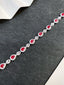 14K GOLD 4.15 CTW NATURAL RUBY & DIAMOND BRACELET