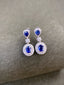 14K GOLD 3.47 CTW NATURAL SAPPHIRE & DIAMOND EARRINGS