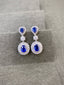 14K GOLD 3.47 CTW NATURAL SAPPHIRE & DIAMOND EARRINGS