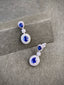 14K GOLD 3.47 CTW NATURAL SAPPHIRE & DIAMOND EARRINGS