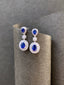 14K GOLD 3.47 CTW NATURAL SAPPHIRE & DIAMOND EARRINGS