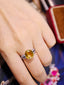 14K GOLD 3.57 CTW NATURAL TOURMALINE & DIAMOND RING