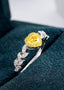 14K GOLD 0.41 CTW NATURAL YELLOW DIAMOND & DIAMOND RING