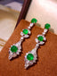 14K GOLD 5.87 CTW VIVID GREEN NATURAL EMERALD & DIAMOND EARRINGS