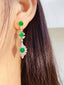 14K GOLD 5.87 CTW VIVID GREEN NATURAL EMERALD & DIAMOND EARRINGS