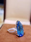 14K GOLD 16.94 CTW NATURAL TOPAZ & DIAMOND RING