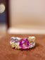 14K GOLD 1.69 CTW NATURAL PADPARADSCHA SAPPHIRE & DIAMOND RING