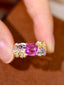 14K GOLD 1.69 CTW NATURAL PADPARADSCHA SAPPHIRE & DIAMOND RING