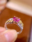 14K GOLD 1.69 CTW NATURAL PADPARADSCHA SAPPHIRE & DIAMOND RING