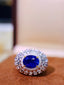 14K GOLD 3.90 CTW NATURAL SAPPHIRE & DIAMOND RING