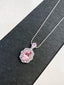 14K GOLD 5.36 CTW NATURAL MORGANITE & SAPPHIRE PENDANT