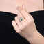 14K GOLD 0.48 CTW VIVID GREEN NATURAL EMERALD & DIAMOND RING