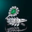 14K GOLD 0.48 CTW VIVID GREEN NATURAL EMERALD & DIAMOND RING