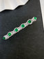 14K GOLD 7.4 CTW VIVID GREEN NATURAL EMERALD & DIAMOND BRACELET