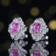 14K GOLD 1.75 CT NATURAL PADPARADSCHA SAPPHIRE & SAPPHIRE EARRINGS