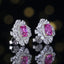 14K GOLD 1.75 CT NATURAL PADPARADSCHA SAPPHIRE & SAPPHIRE EARRINGS