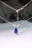 14K GOLD 3.4 CTW NATURAL SAPPHIRE & DIAMOND NECKLACE