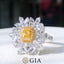 GIA CERTIFIED 14K GOLD 2.46 CTW NATURAL YELLOW DIAMOND & DIAMOND RING/PENDANT