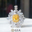 GIA CERTIFIED 14K GOLD 2.46 CTW NATURAL YELLOW DIAMOND & DIAMOND RING/PENDANT