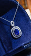 14K GOLD 1.38 CTW NATURAL SAPPHIRE & DIAMOND NECKLACE