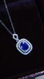 14K GOLD 1.38 CTW NATURAL SAPPHIRE & DIAMOND NECKLACE