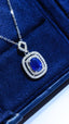 14K GOLD 1.38 CTW NATURAL SAPPHIRE & DIAMOND NECKLACE