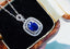 14K GOLD 1.38 CTW NATURAL SAPPHIRE & DIAMOND NECKLACE