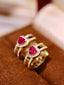 14K GOLD 1.01 CTW NATURAL RUBY & DIAMOND EARRINGS