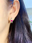 14K GOLD 1.01 CTW NATURAL RUBY & DIAMOND EARRINGS