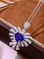 14K GOLD 3.04 CTW NATURAL SAPPHIRE & DIAMOND PENDANT