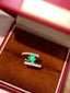 14K GOLD 0.88 CTW VIVID GREEN NATURAL EMERALD & DIAMOND RING