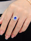 14K GOLD 1.83 CTW NATURAL SAPPHIRE & DIAMOND RING