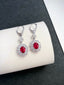 14K GOLD 3.44 CTW VIVID RED NATURAL RUBY & DIAMOND EARRINGS