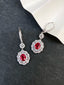 14K GOLD 3.44 CTW VIVID RED NATURAL RUBY & DIAMOND EARRINGS