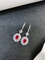 14K GOLD 3.44 CTW VIVID RED NATURAL RUBY & DIAMOND EARRINGS