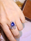 14K GOLD 4.23 CTW NATURAL SAPPHIRE & DIAMOND RING