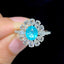 14K GOLD 1.2 CT NATURAL PARAIBA TOURMALINE & SAPPHIRE & DIAMOND RING