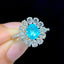 14K GOLD 1.2 CT NATURAL PARAIBA TOURMALINE & SAPPHIRE & DIAMOND RING