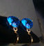 14K GOLD 14.15 CT NATURAL TOPAZ & DIAMOND EARRINGS