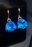 14K GOLD 14.15 CT NATURAL TOPAZ & DIAMOND EARRINGS